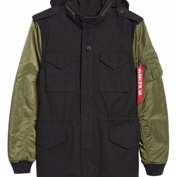 NWT women’s size Alpha Industries Fusion Field Jacket Black/Sage - Picture 3 of 4